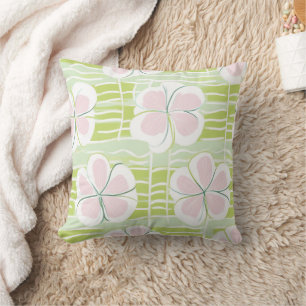 Modern Abstract Floral Line Pattern (9) Throw Pillow