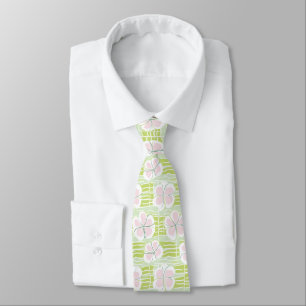 Modern Abstract Floral Line Pattern (9) Tie