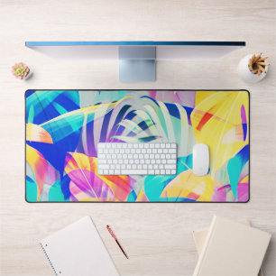 Modern Abstract Floral Pastel Colour Desk Mat
