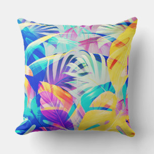 Modern Abstract Floral Pastel Colour Throw Pillow