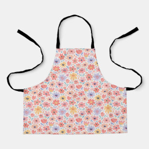 Modern Abstract Floral Pattern Apron