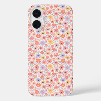 Modern Abstract Floral Pattern iPhone 16 Case