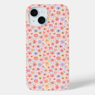 Modern Abstract Floral Pattern iPhone 15 Case