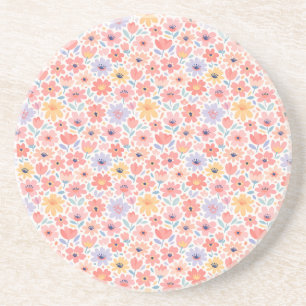 Modern Abstract Floral Pattern Coaster