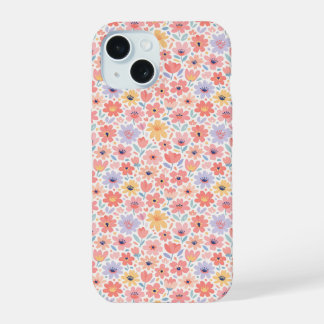 Modern Abstract Floral Pattern iPhone 15 Case