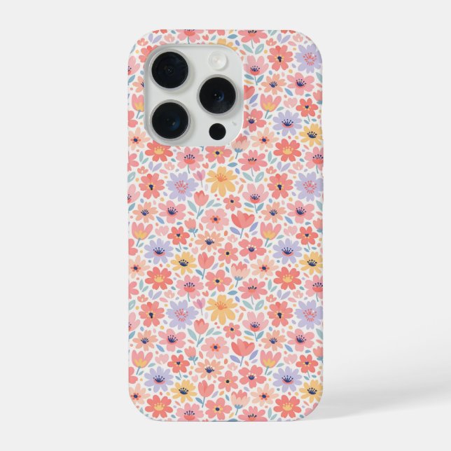 Modern Abstract Floral Pattern iPhone Case (Back)