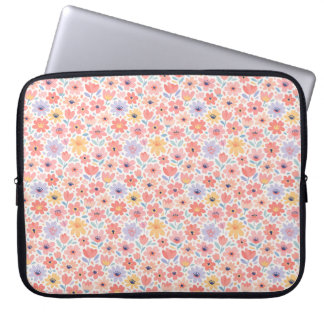 Modern Abstract Floral Pattern Laptop Sleeve