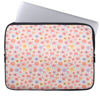 Modern Abstract Floral Pattern Laptop Sleeve