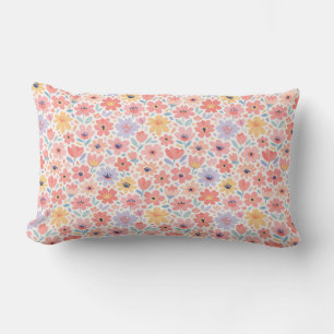 Modern Abstract Floral Pattern Lumbar Pillow