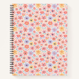 Modern Abstract Floral Pattern Notebook