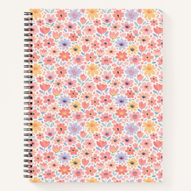Modern Abstract Floral Pattern Notebook (Front)