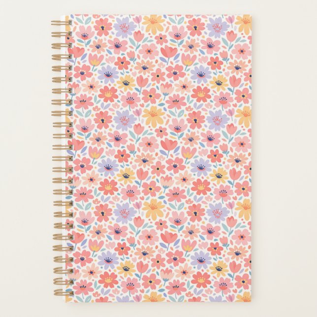 Modern Abstract Floral Pattern Planner (Front)