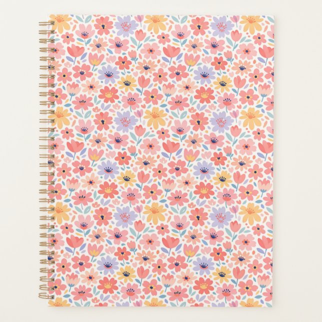 Modern Abstract Floral Pattern Planner (Front)