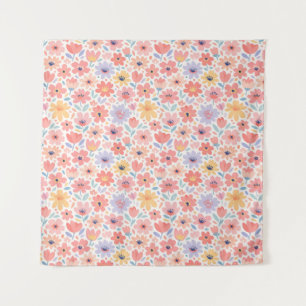 Modern Abstract Floral Pattern Tapestry