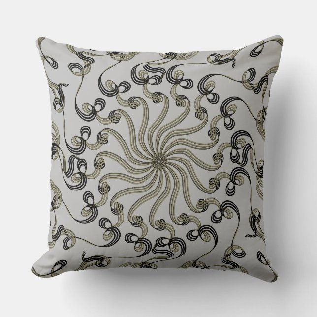 Modern Abstract Floral Pattern Throw Pillow (Front)