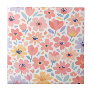 Modern Abstract Floral Pattern Tile