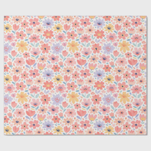 Modern Abstract Floral Pattern Wrapping Paper