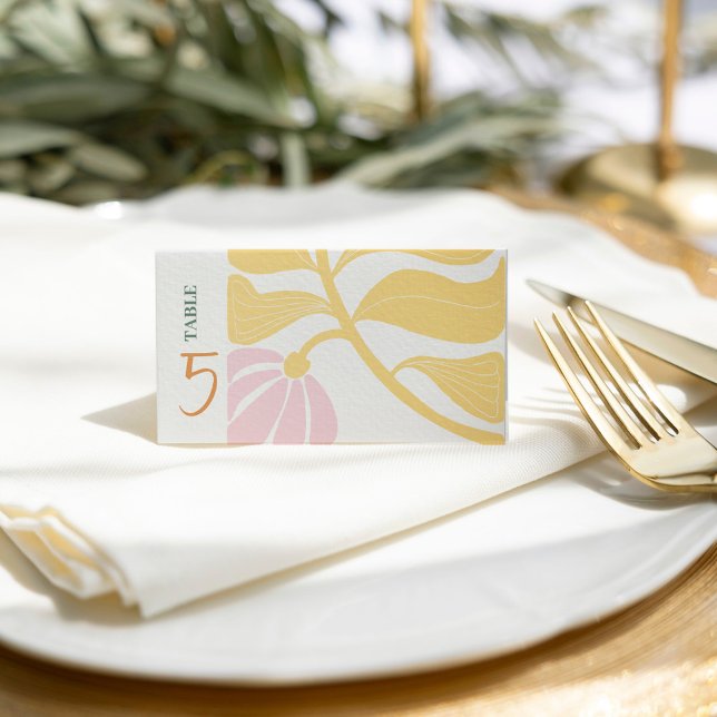Modern abstract floral place card (Modern abstract floral place card)
