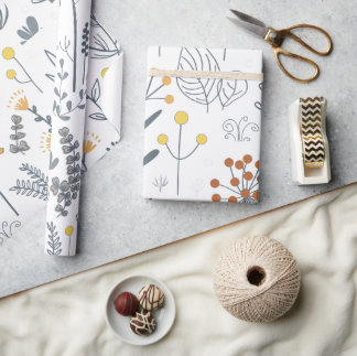 Modern Abstract Floral Seamless Pattern Wrapping Paper