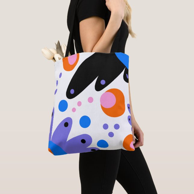Modern Abstract Floral Tote Bag (Close Up)