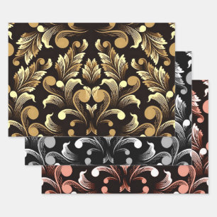 Modern Abstract Floral Wrapping Paper Sheet