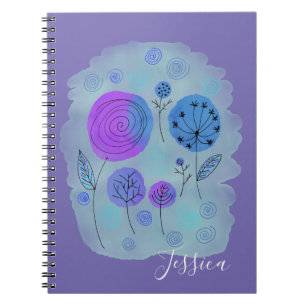 Modern Abstract Flower Art Personalized Notebook