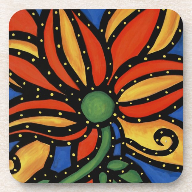 Modern Abstract Flower Coaster (Front)