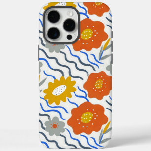 Modern Abstract Flowers Boho Wavy iPhone 16 Pro Max Case