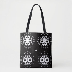 modern abstract flowers tote bag