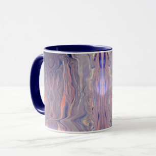 Modern Abstract Fluid Art Acrylic Pour Blue Marble Mug