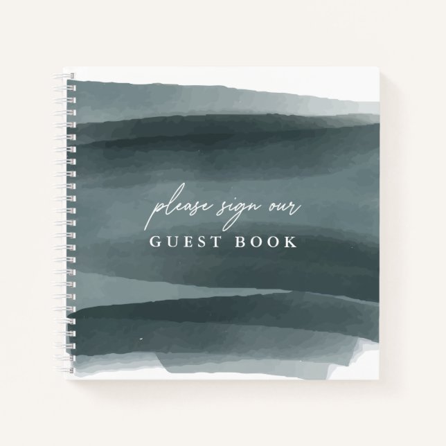 Modern Abstract Formal Wedding Guest Book (Front)