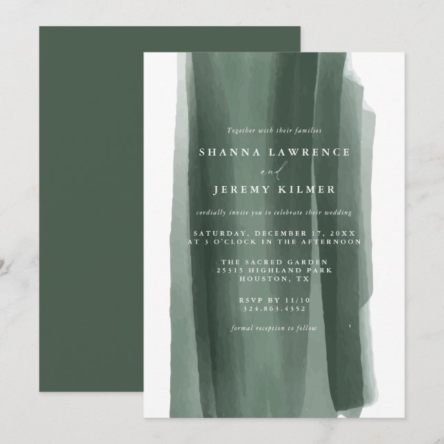 Modern Abstract Formal Wedding | Invitation (Front/Back)