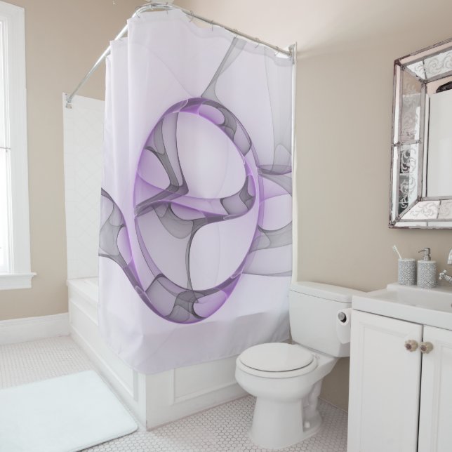 Modern Abstract Fractal Art Lavender Grey (In Situ)
