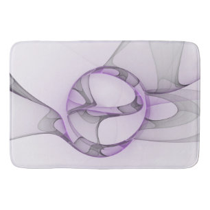 Modern Abstract Fractal Art Lavender Grey Bath Mat