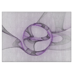 Modern Abstract Fractal Art Lavender Grey Cutting Board