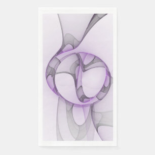 Modern Abstract Fractal Art Lavender Grey Napkin