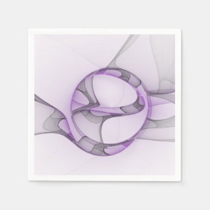 Modern Abstract Fractal Art Lavender Grey Napkin