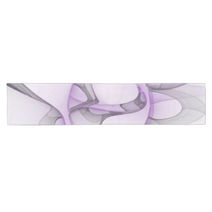 Modern Abstract Fractal Art Lavender Grey Short Table Runner