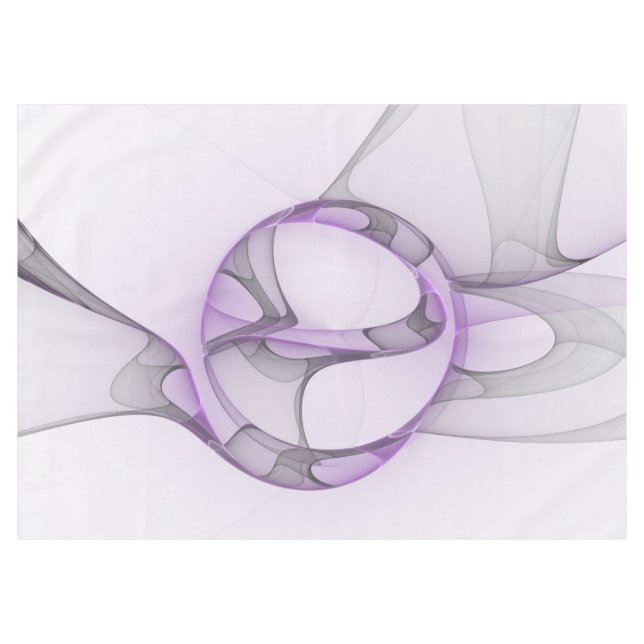 Modern Abstract Fractal Art Lavender Grey Tablecloth (Front (Horizontal))