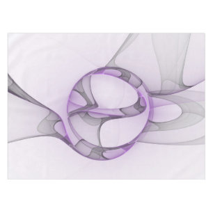 Modern Abstract Fractal Art Lavender Grey Tablecloth