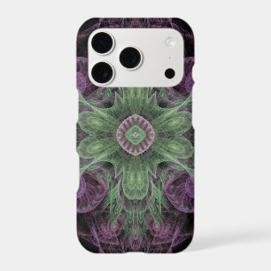 Modern Abstract Fractal Purple and Green Design