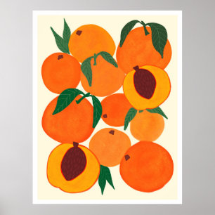Modern abstract fruit illustration design retro vi poster