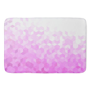 Modern Abstract Fuchsia Pink Girly Cube Gradient Bath Mat