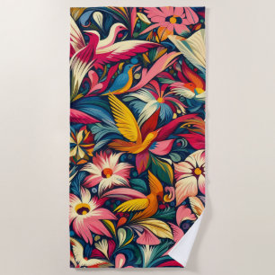 Modern abstract garden art beach towel