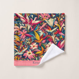 Modern abstract garden art wash cloth