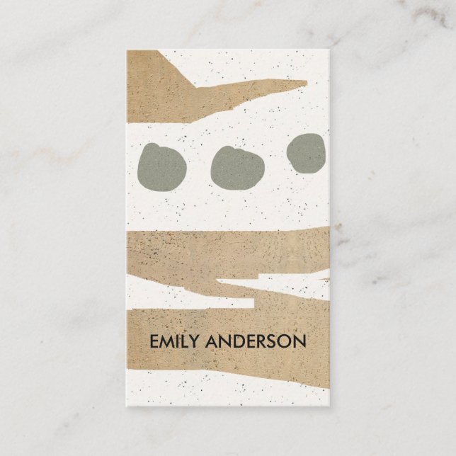 MODERN ABSTRACT GEOMETRIC ART CERAMIC TEXTURE BUSINESS CARD (Front)