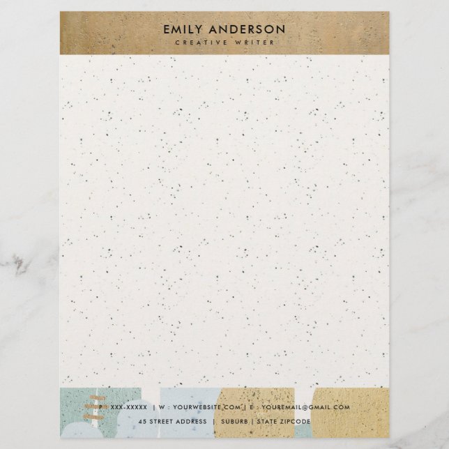 MODERN ABSTRACT GEOMETRIC ART CERAMIC TEXTURE LETTERHEAD (Front)