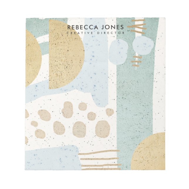MODERN ABSTRACT GEOMETRIC ART CERAMIC TEXTURE NOTEPAD (Front)