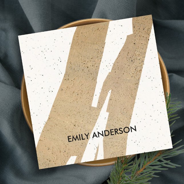 MODERN ABSTRACT GEOMETRIC ART CERAMIC TEXTURE SQUARE BUSINESS CARD (Creator Uploaded)