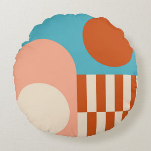 Modern abstract geometric background with circles, round pillow